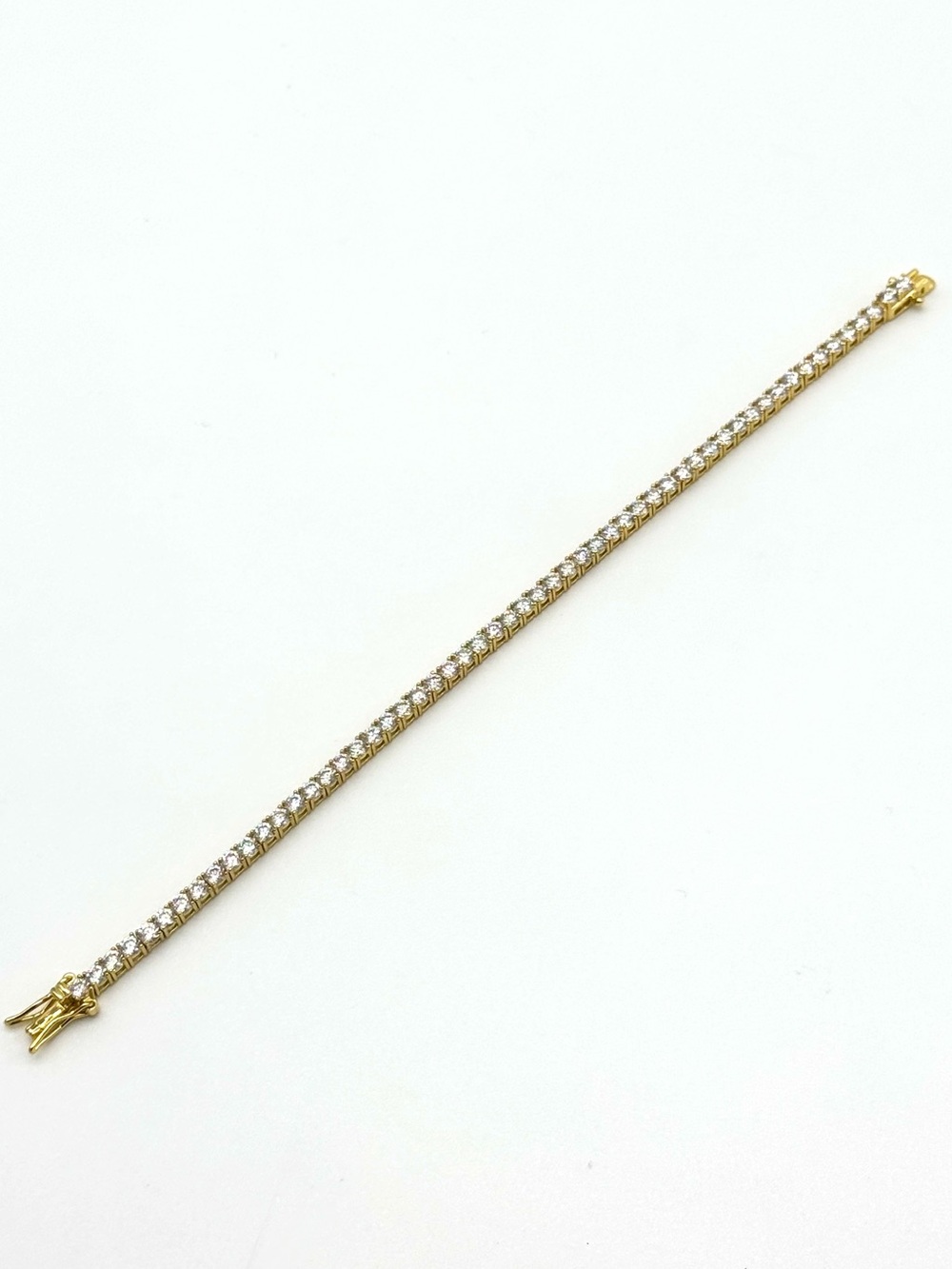 Gold and White Crystal Tennis Bracelet for Women